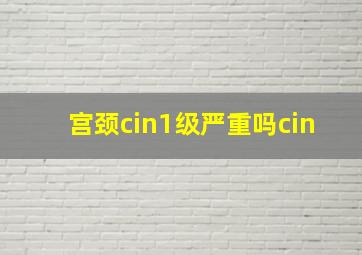 宫颈cin1级严重吗cin