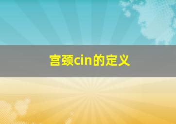 宫颈cin的定义