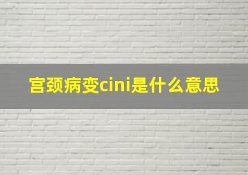 宫颈病变cini是什么意思