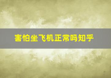 害怕坐飞机正常吗知乎