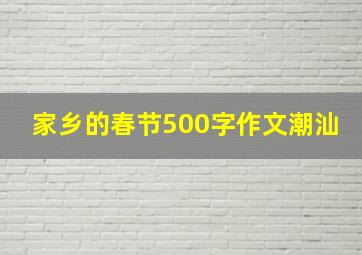 家乡的春节500字作文潮汕