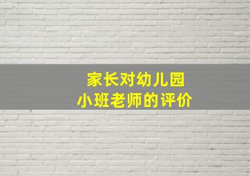 家长对幼儿园小班老师的评价