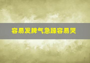 容易发脾气急躁容易哭