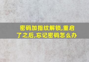 密码加指纹解锁,重启了之后,忘记密码怎么办