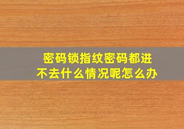 密码锁指纹密码都进不去什么情况呢怎么办