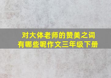 对大体老师的赞美之词有哪些呢作文三年级下册