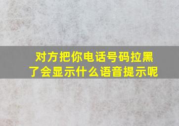 对方把你电话号码拉黑了会显示什么语音提示呢