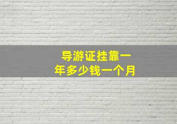 导游证挂靠一年多少钱一个月