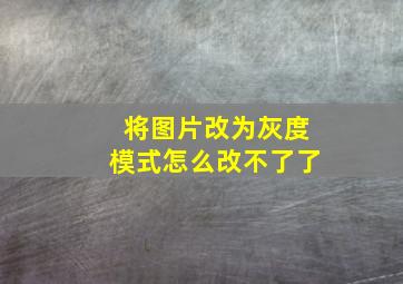 将图片改为灰度模式怎么改不了了