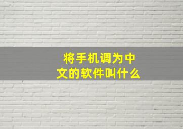 将手机调为中文的软件叫什么