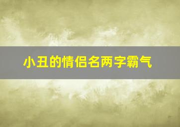 小丑的情侣名两字霸气