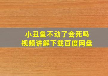 小丑鱼不动了会死吗视频讲解下载百度网盘