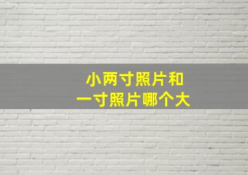 小两寸照片和一寸照片哪个大