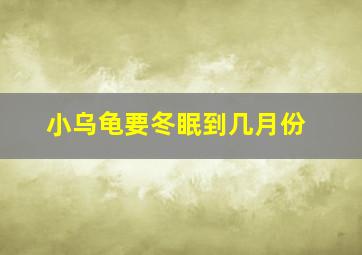 小乌龟要冬眠到几月份