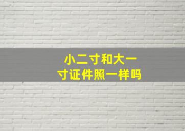 小二寸和大一寸证件照一样吗