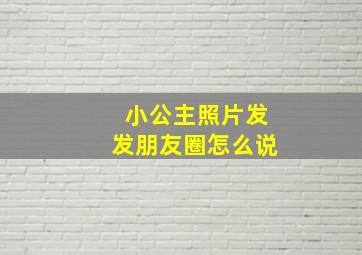 小公主照片发发朋友圈怎么说