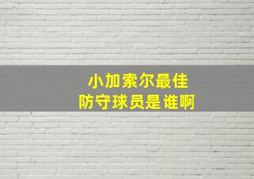 小加索尔最佳防守球员是谁啊