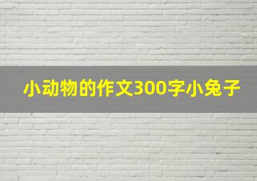 小动物的作文300字小兔子