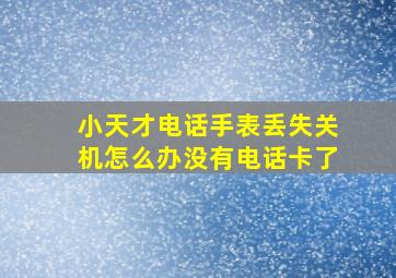 小天才电话手表丢失关机怎么办没有电话卡了