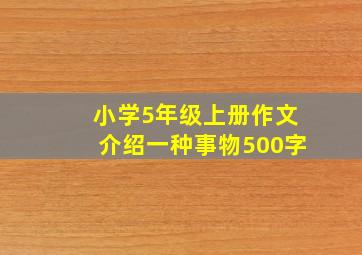 小学5年级上册作文介绍一种事物500字