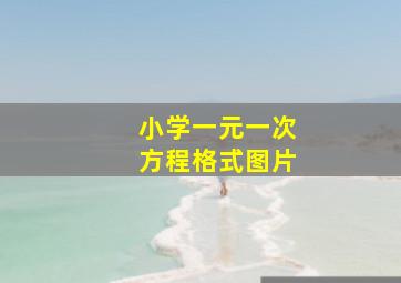 小学一元一次方程格式图片