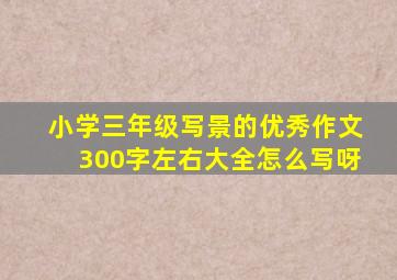 小学三年级写景的优秀作文300字左右大全怎么写呀