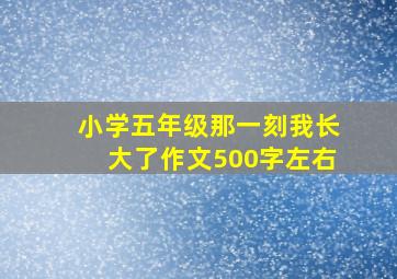 小学五年级那一刻我长大了作文500字左右