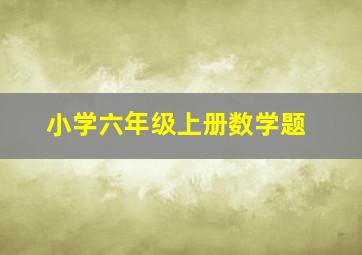 小学六年级上册数学题