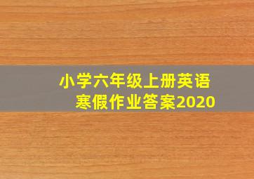 小学六年级上册英语寒假作业答案2020