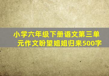 小学六年级下册语文第三单元作文盼望姐姐归来500字