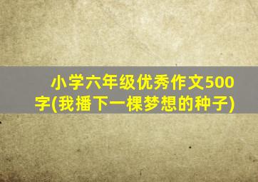 小学六年级优秀作文500字(我播下一棵梦想的种子)