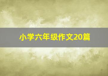 小学六年级作文20篇