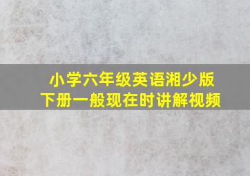 小学六年级英语湘少版下册一般现在时讲解视频