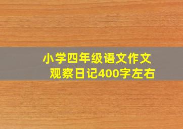 小学四年级语文作文观察日记400字左右