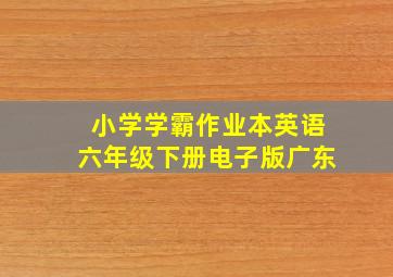 小学学霸作业本英语六年级下册电子版广东