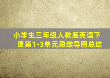 小学生三年级人教版英语下册第1-3单元思维导图总结