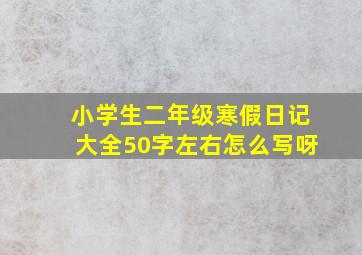 小学生二年级寒假日记大全50字左右怎么写呀