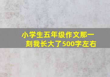 小学生五年级作文那一刻我长大了500字左右