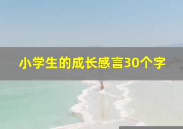 小学生的成长感言30个字