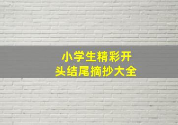 小学生精彩开头结尾摘抄大全