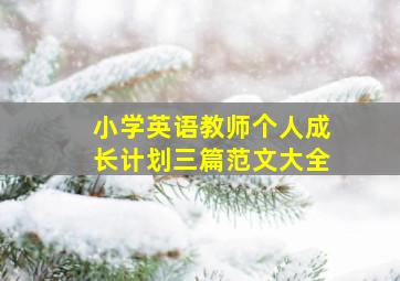 小学英语教师个人成长计划三篇范文大全