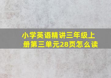 小学英语精讲三年级上册第三单元28页怎么读