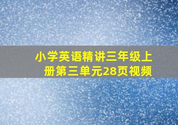 小学英语精讲三年级上册第三单元28页视频