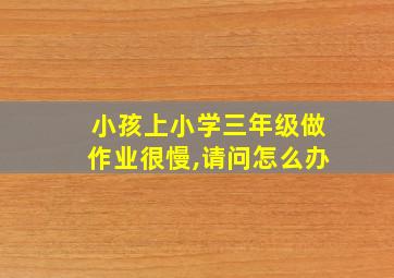 小孩上小学三年级做作业很慢,请问怎么办