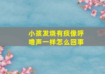 小孩发烧有痰像呼噜声一样怎么回事