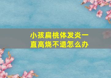 小孩扁桃体发炎一直高烧不退怎么办