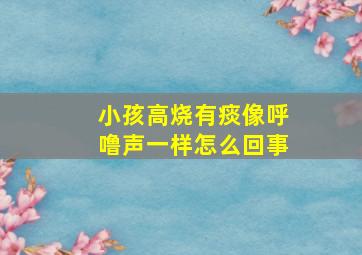 小孩高烧有痰像呼噜声一样怎么回事