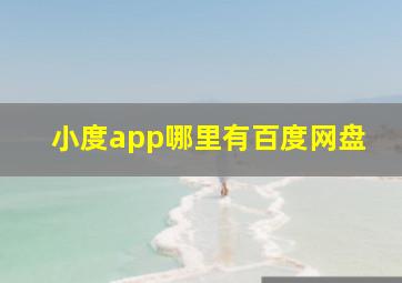 小度app哪里有百度网盘