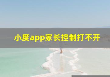 小度app家长控制打不开