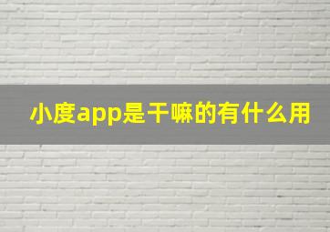 小度app是干嘛的有什么用